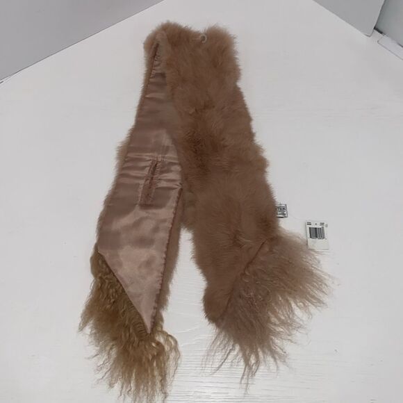 Collection XIIX 100% Rabbit Fur Scarf 40" Length Color Camel - Picture 10 of 12